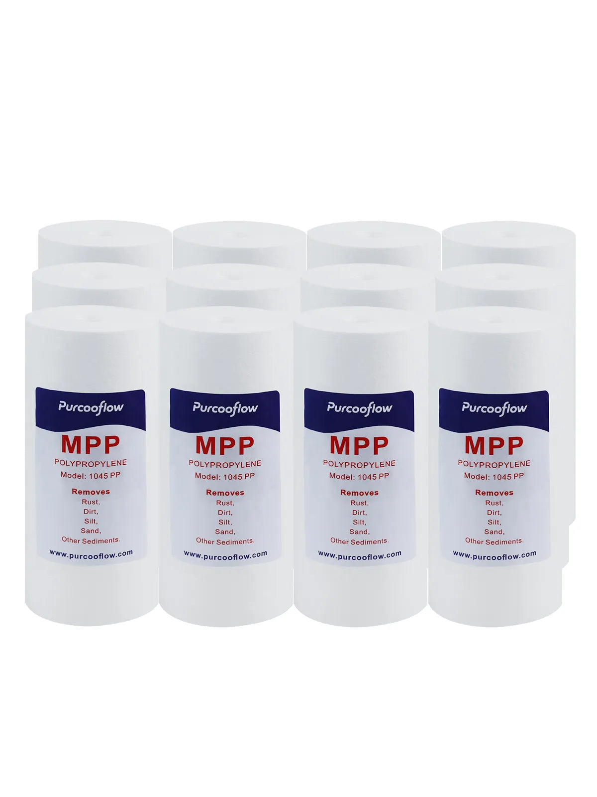 Purcooflow 10x4.5 Inch 5 Micron MPP Sediment Water Filter, Reduces Sand, Rust, Dirt & Silt
