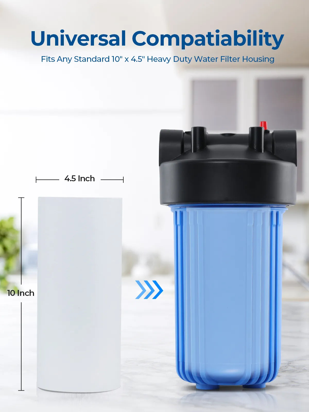 Purcooflow 10x4.5 Inch 5 Micron MPP Sediment Water Filter, Reduces Sand, Rust, Dirt & Silt