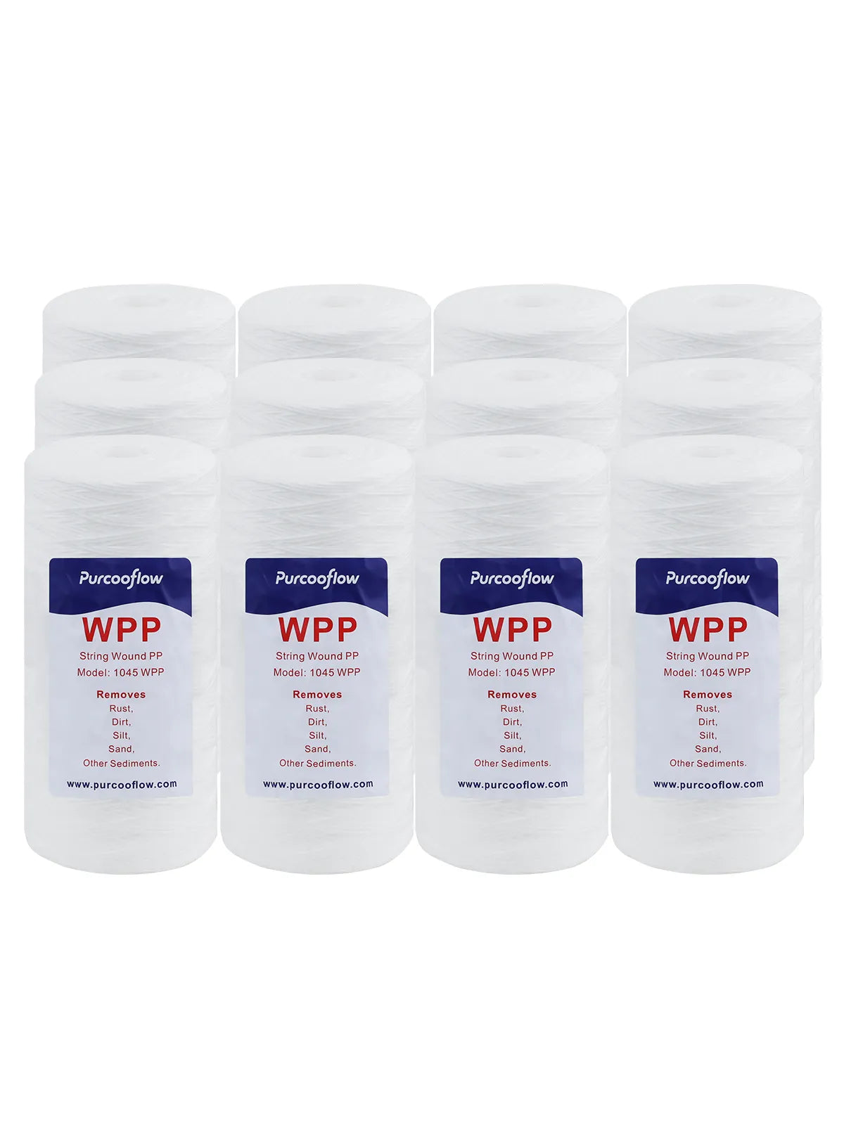 Purcooflow 10" x 4.5" 5 Micron String Wound Sediment Filter – Big Blue Replacement Cartridge
