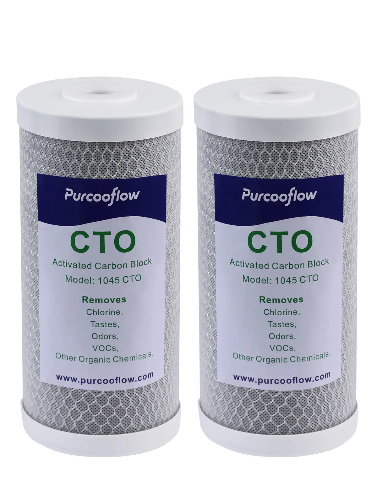 Purcooflow 10" x 4.5" 5 Micron CTO Carbon Block Water Filter Cartridge for Big Blue