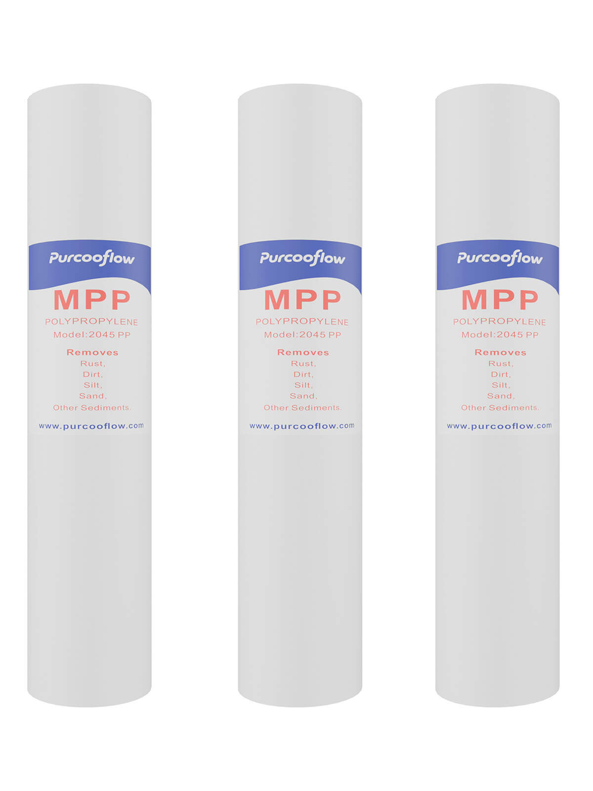 Purcooflow 20x4.5 Inch 5 Micron PP Sediment Water Filter, Reduces Sand, Rust, Dirt & Silt, 5 Micron