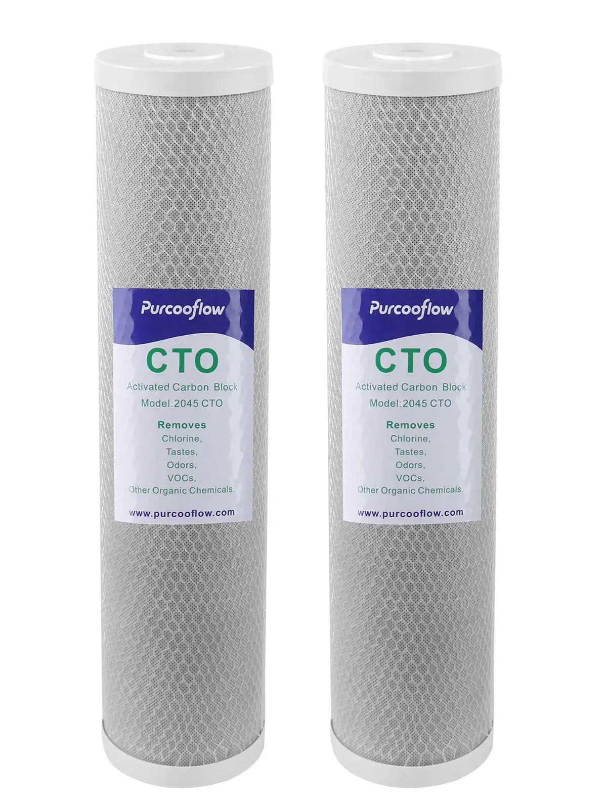 Purcooflow 20" x 4.5" 5 Micron CTO Carbon Block Filter Cartridge - Coconut Shell Replacement Filter