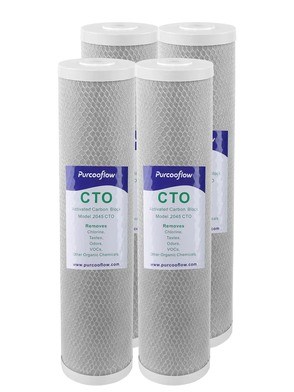 Purcooflow 20" x 4.5" 5 Micron CTO Carbon Block Filter Cartridge - Coconut Shell Replacement Filter