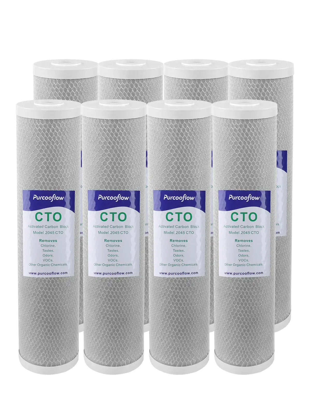 Purcooflow 20" x 4.5" 5 Micron CTO Carbon Block Filter Cartridge - Coconut Shell Replacement Filter