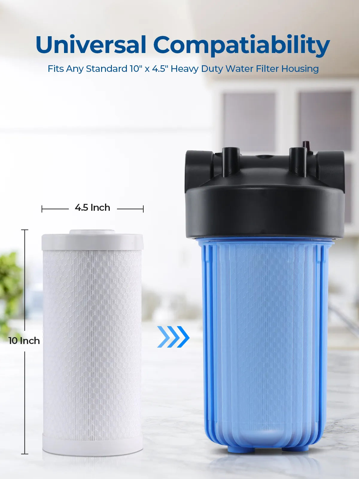 Purcooflow 10" x 4.5" 5 Micron PPC Composite Filter - Sediment & Carbon Block 2-in-1 Replacement