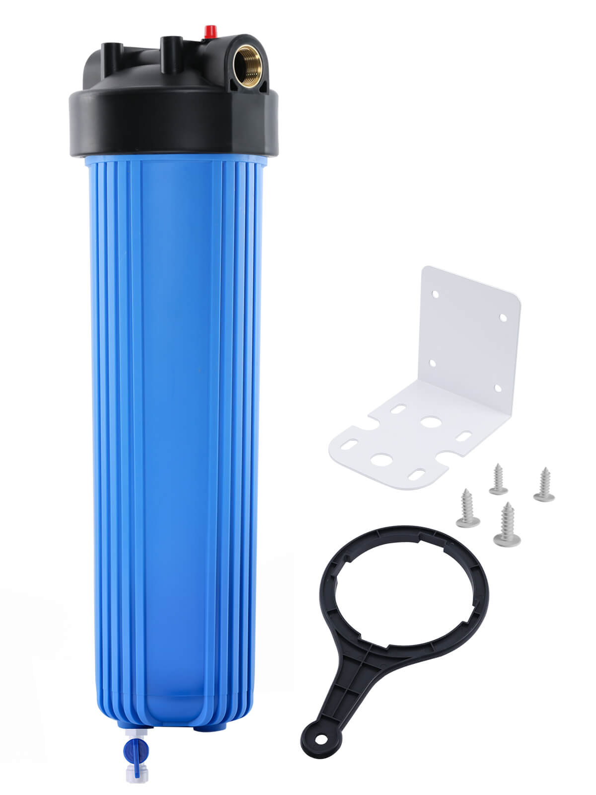 Purcooflow WHF2045B Big Blue Filter Housing | Drain Valve & Double