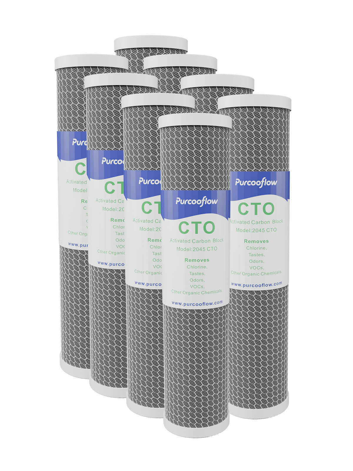 Purcooflow 20" x 4.5" 5 Micron CTO Carbon Block Filter - 5 Micron Coconut Shell Water Replacement Cartridge