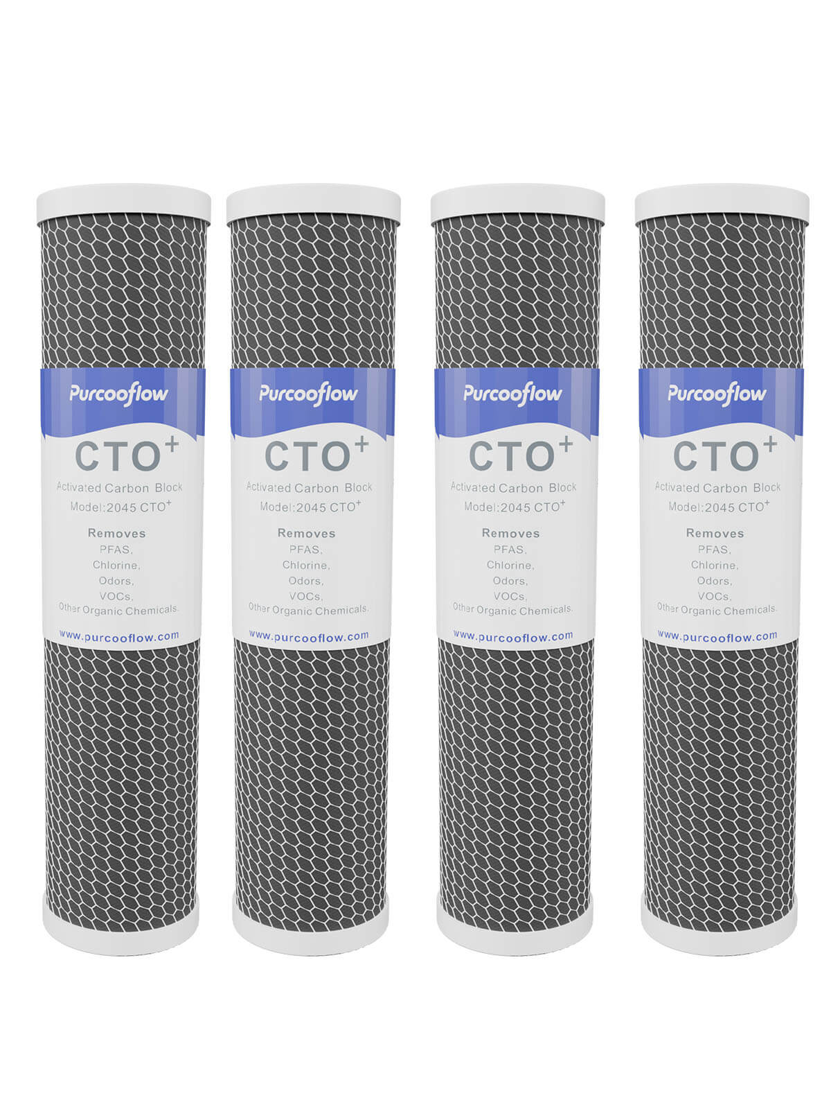 Purcooflow 20" x 4.5" 5 Micron CTO⁺ Specialized PFAS Removal Filter - Whole House Carbon Block for PFOA/PFOS & Chlorine