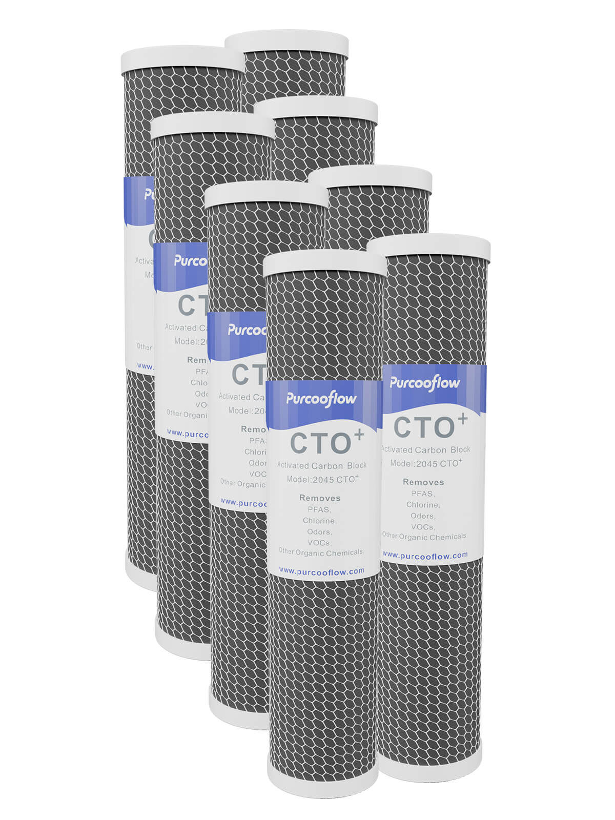 Purcooflow 20" x 4.5" 5 Micron CTO⁺ Specialized PFAS Removal Filter - Whole House Carbon Block for PFOA/PFOS & Chlorine