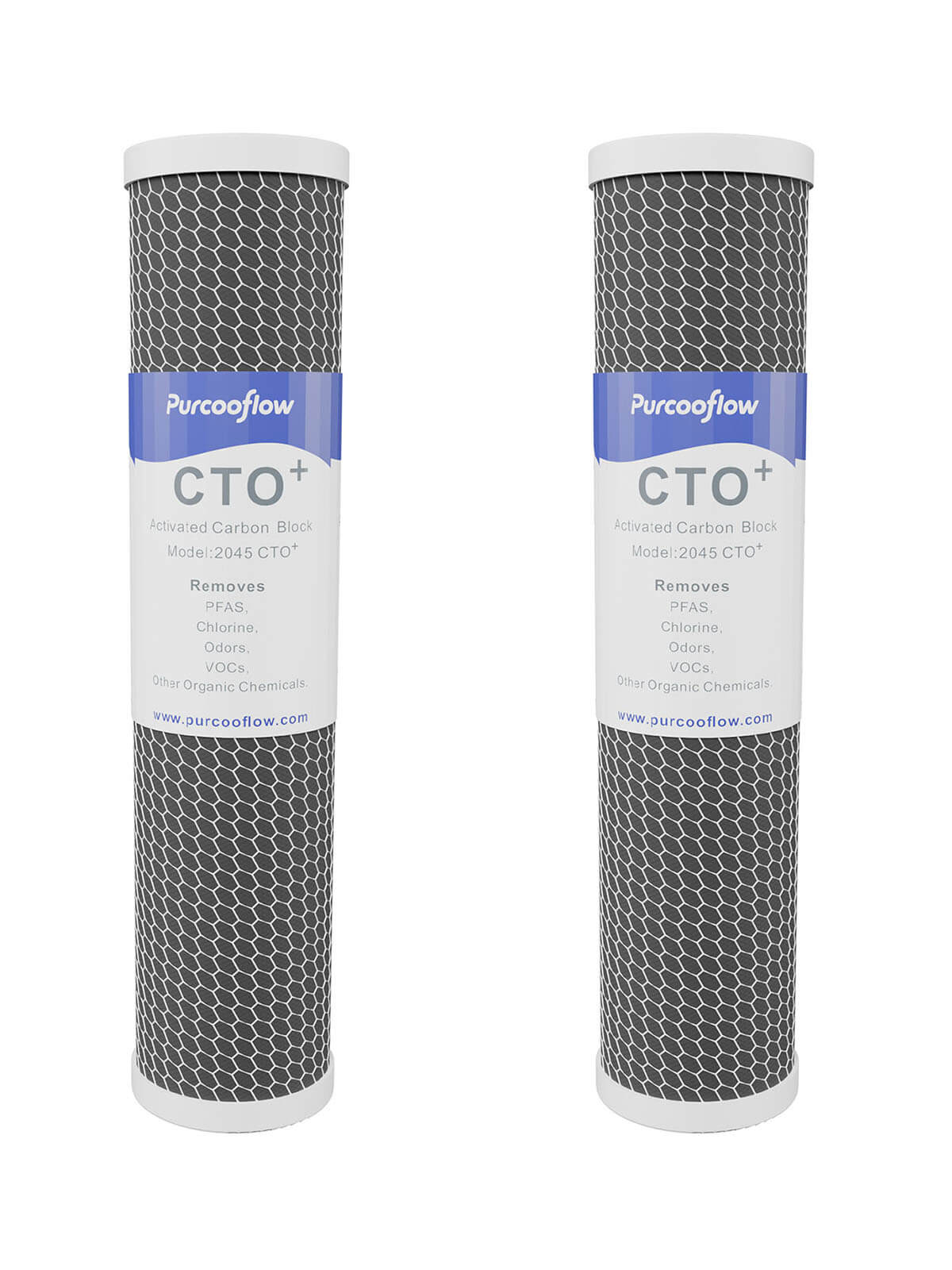 Purcooflow 20" x 4.5" 5 Micron CTO⁺ Specialized PFAS Removal Filter - Whole House Carbon Block for PFOA/PFOS & Chlorine