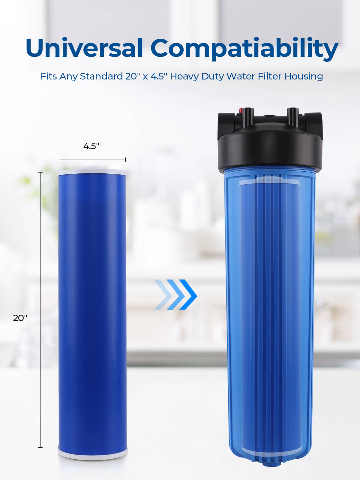 Purcooflow 20" x 4.5" 5 Micron KDF & Carbon Composite Filter - Heavy Metal Reduction