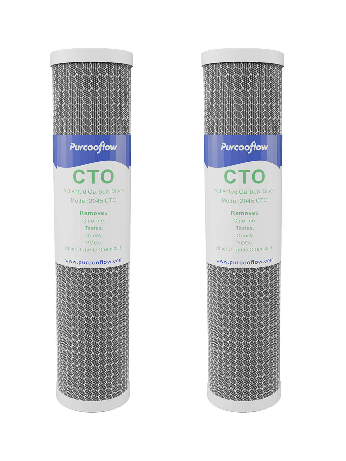 Purcooflow 20" x 4.5" 5 Micron CTO Carbon Block Filter - 5 Micron Coconut Shell Water Replacement Cartridge