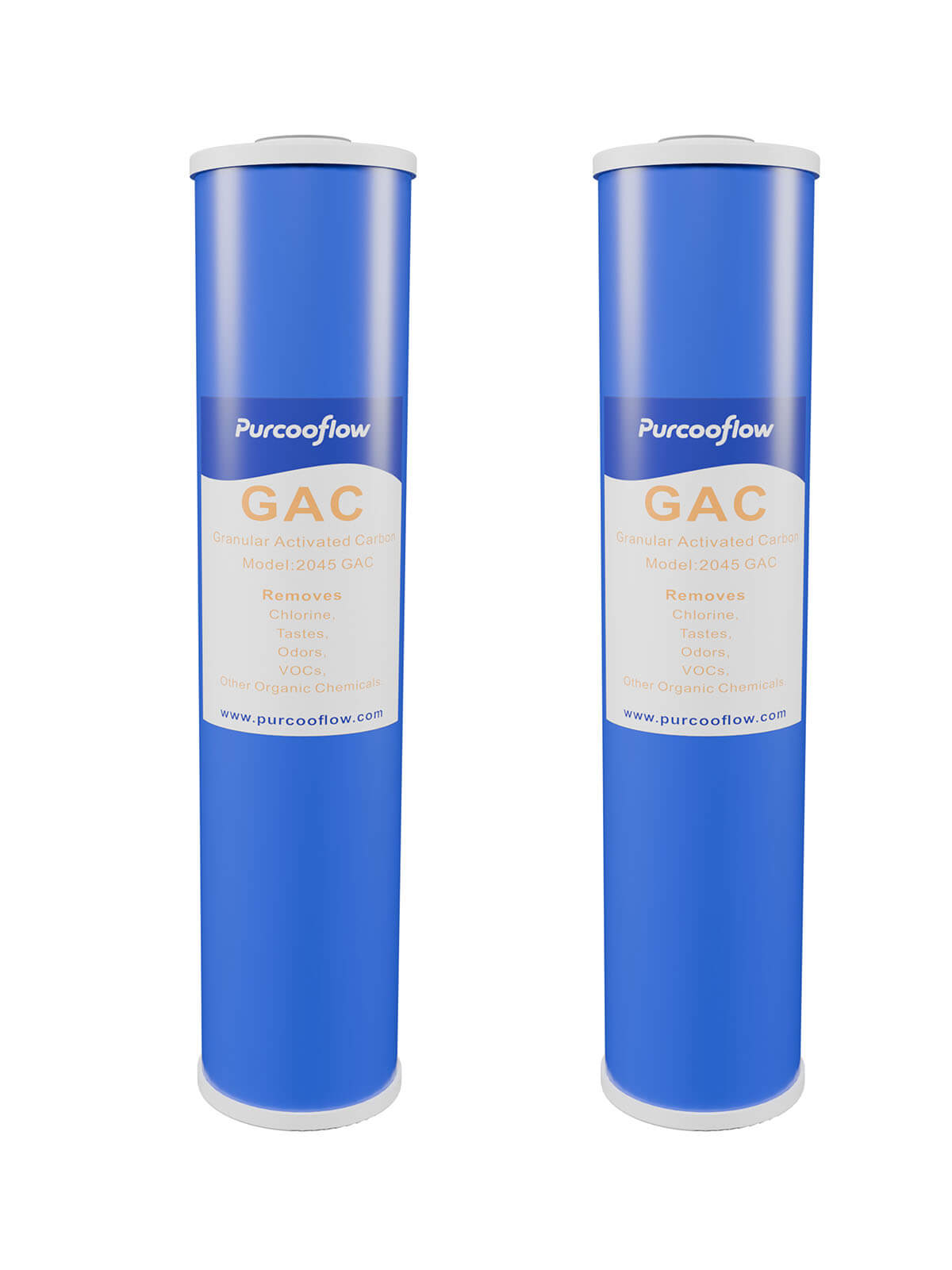 Purcooflow 20" x 4.5" 5 Micron GAC Granular Activated Carbon Filter - High-Flow Coconut Shell Replacement Cartridge